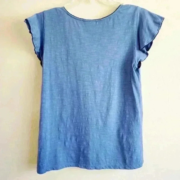 Ana a new approach blue ruffle sleeve top - Picture 2 of 7